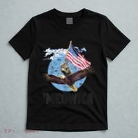 Meowica July 4h Funny Cat Bald Eagle American Flag T-Shirt thumb 5