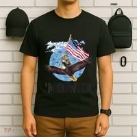 Meowica July 4h Funny Cat Bald Eagle American Flag T-Shirt thumb 6