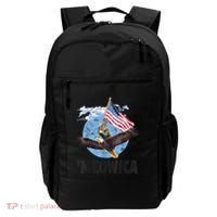 Meowica July 4h Funny Cat Bald Eagle American Flag Backpack thumb 0