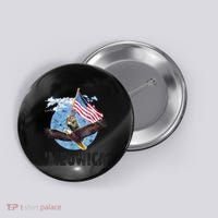 Meowica July 4h Funny Cat Bald Eagle American Flag Button thumb 0