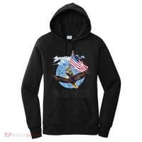 Meowica July 4h Funny Cat Bald Eagle American Flag Women's Hoodie thumb 0