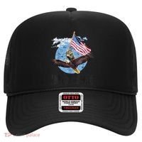 Meowica July 4h Funny Cat Bald Eagle American Flag Hat thumb 0
