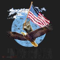 Meowica July 4h Funny Cat Bald Eagle American Flag Golf Towel thumb 3