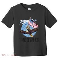 Meowica July 4h Funny Cat Bald Eagle American Flag Toddler T-Shirt thumb 0