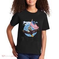 Meowica July 4h Funny Cat Bald Eagle American Flag Kids T-Shirt thumb 2