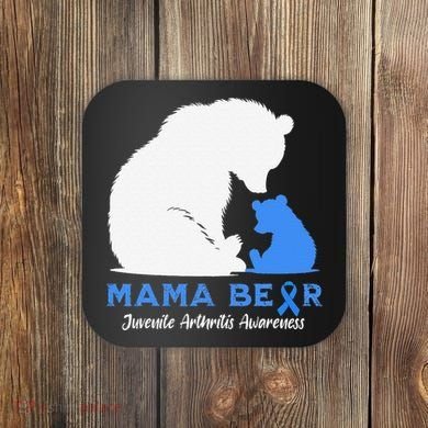 Mama-Bear Juvenile Arthritis Awareness Coaster