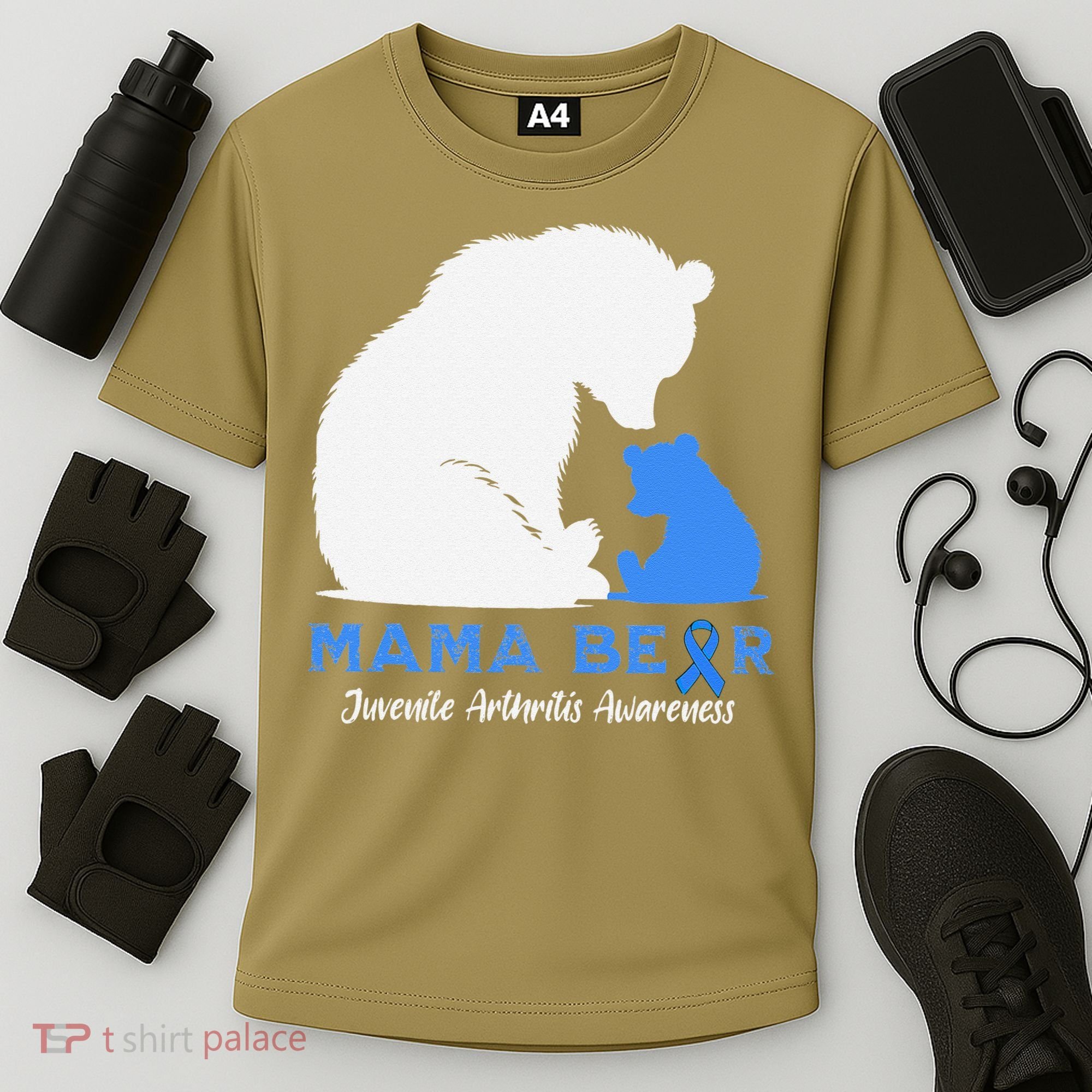Mama-Bear Juvenile Arthritis Awareness Cooling Performance Crew T-Shirt