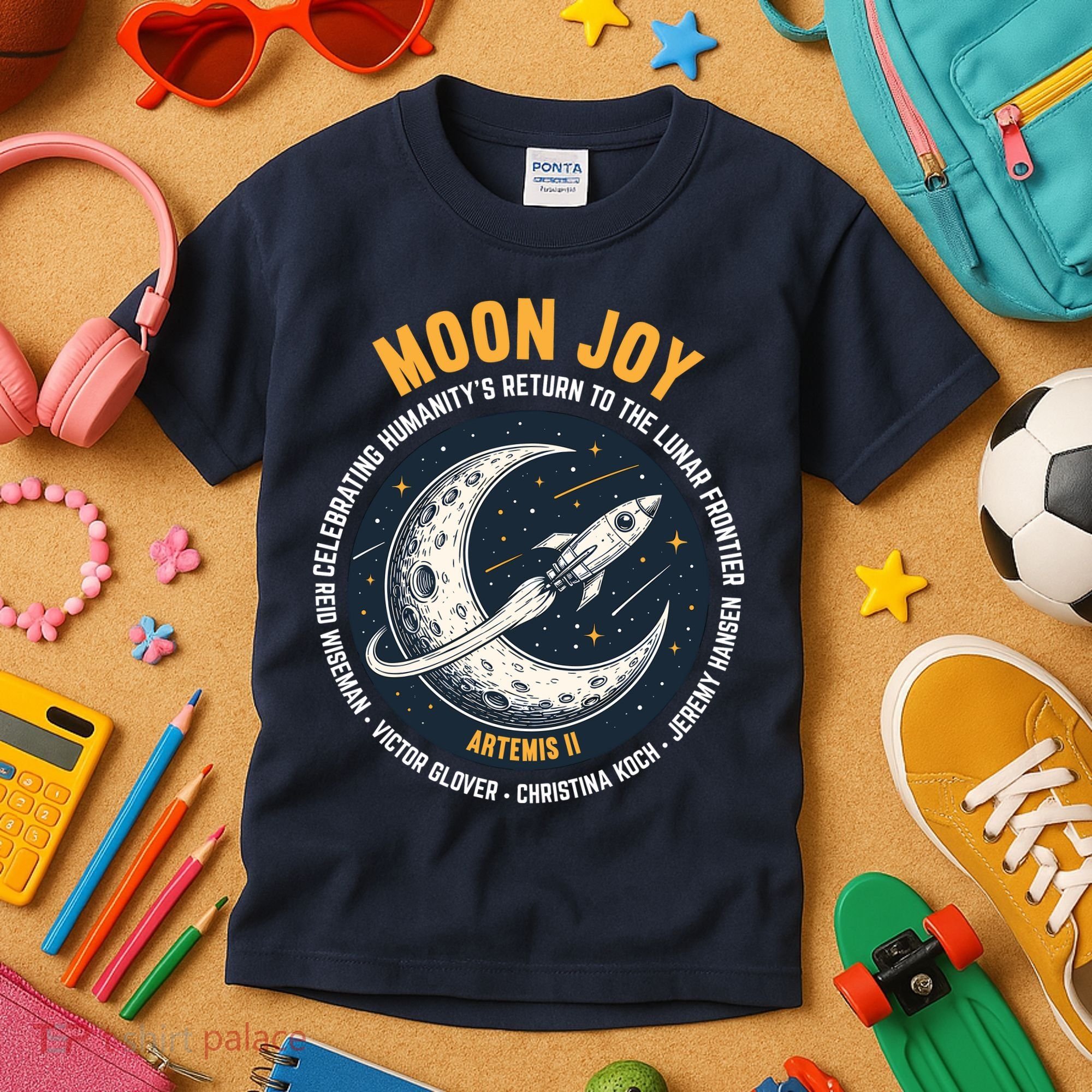 Moon Joy Artemis II Kids T-Shirt