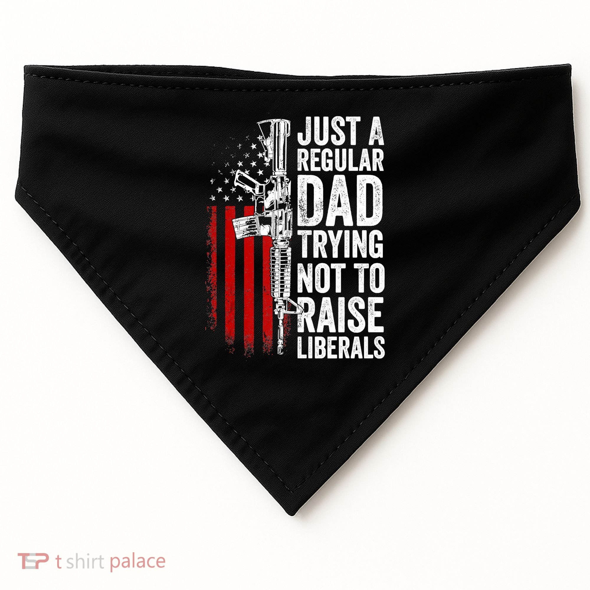Mens Just A Regular Dad Trying Not To Raise Liberals USA-Made Doggie Bandana
