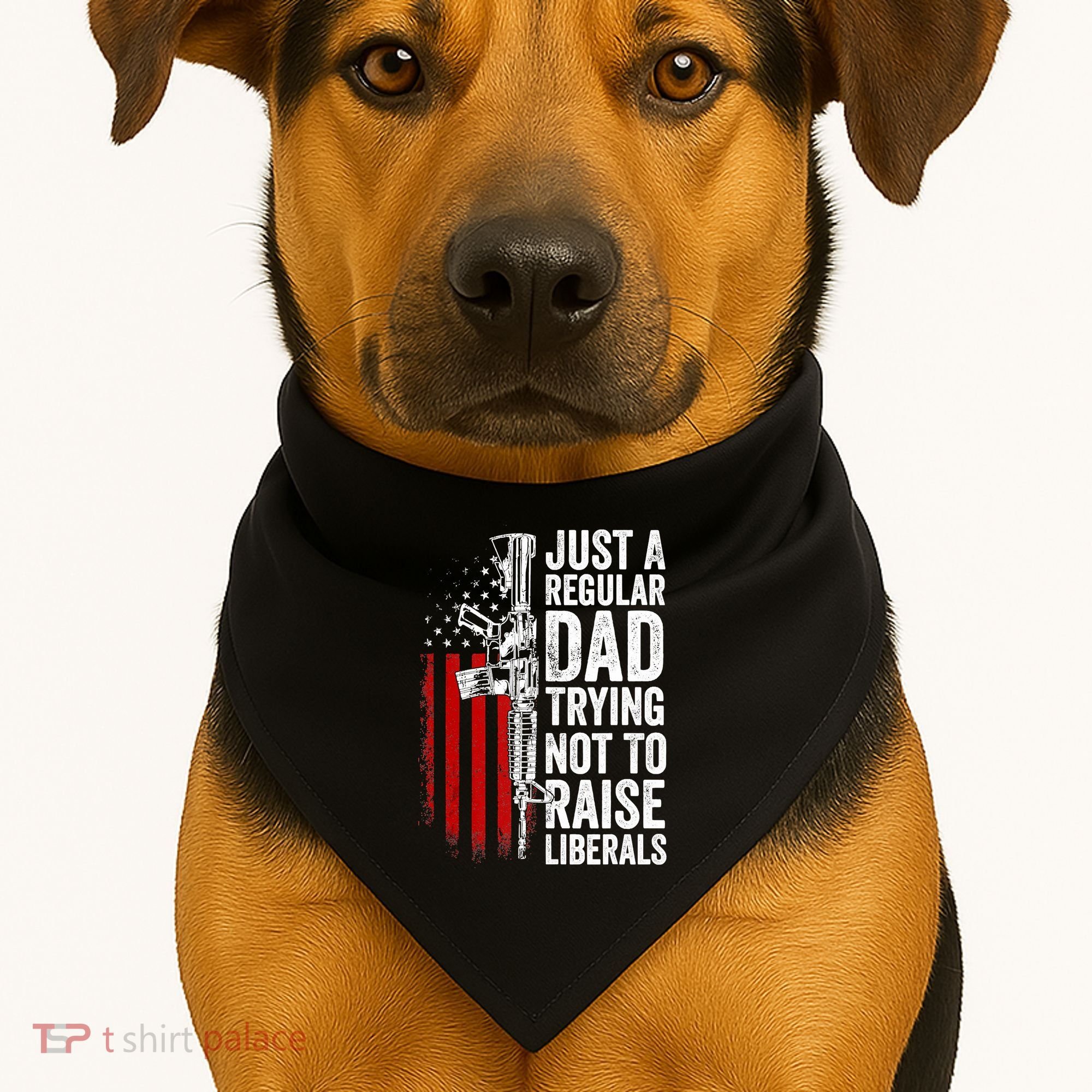 Mens Just A Regular Dad Trying Not To Raise Liberals USA-Made Doggie Bandana