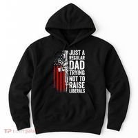 Mens Just A Regular Dad Trying Not To Raise Liberals Hoodie thumb 0
