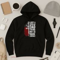 Mens Just A Regular Dad Trying Not To Raise Liberals Hoodie thumb 3