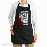 Mens Just A Regular Dad Trying Not To Raise Liberals Apron thumb 2