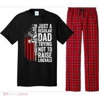 Mens Just A Regular Dad Trying Not To Raise Liberals Pajama Set thumb 0