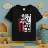 Mens Just A Regular Dad Trying Not To Raise Liberals Toddler T-Shirt thumb 3