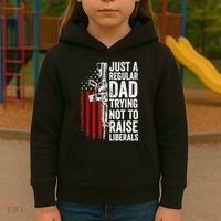Mens Just A Regular Dad Trying Not To Raise Liberals Kids Hoodie thumb 3