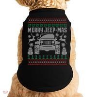 merry jeepmas buffalo plaid christmas xmas Doggie Tank thumb 0