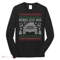 merry jeepmas buffalo plaid christmas xmas Long Sleeve Shirt thumb 0