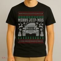merry jeepmas buffalo plaid christmas xmas T-Shirt thumb 3