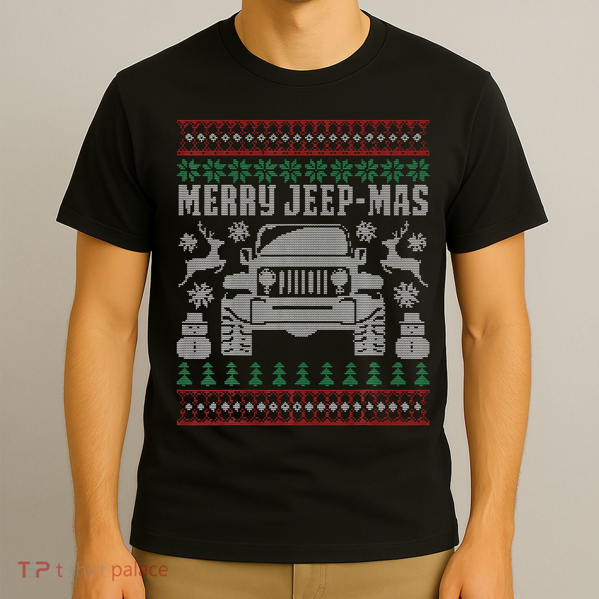 merry jeepmas buffalo plaid christmas xmas T-Shirt