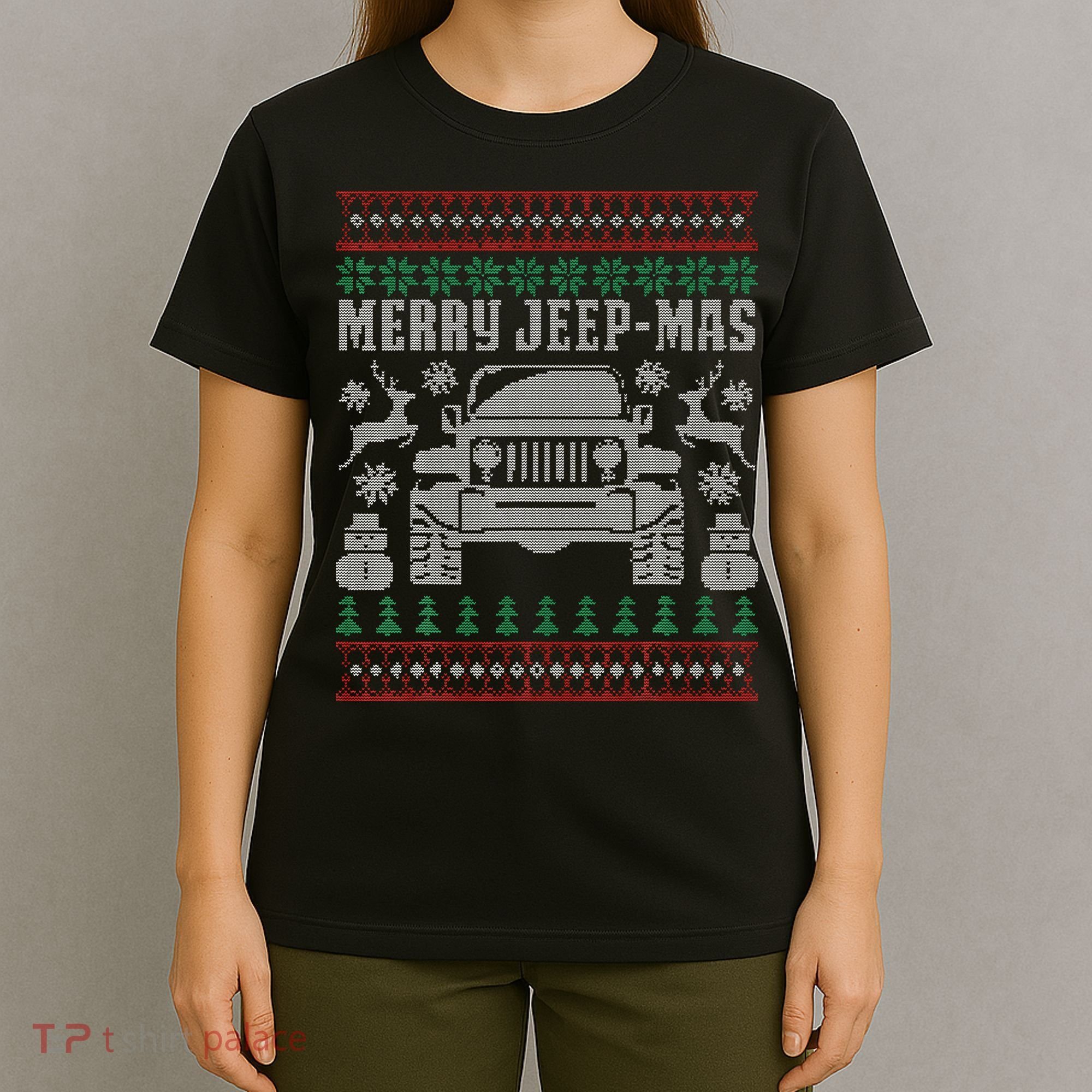 merry jeepmas buffalo plaid christmas xmas T-Shirt