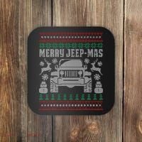 merry jeepmas buffalo plaid christmas xmas Coaster thumb 0