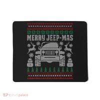 merry jeepmas buffalo plaid christmas xmas Mousepad thumb 0