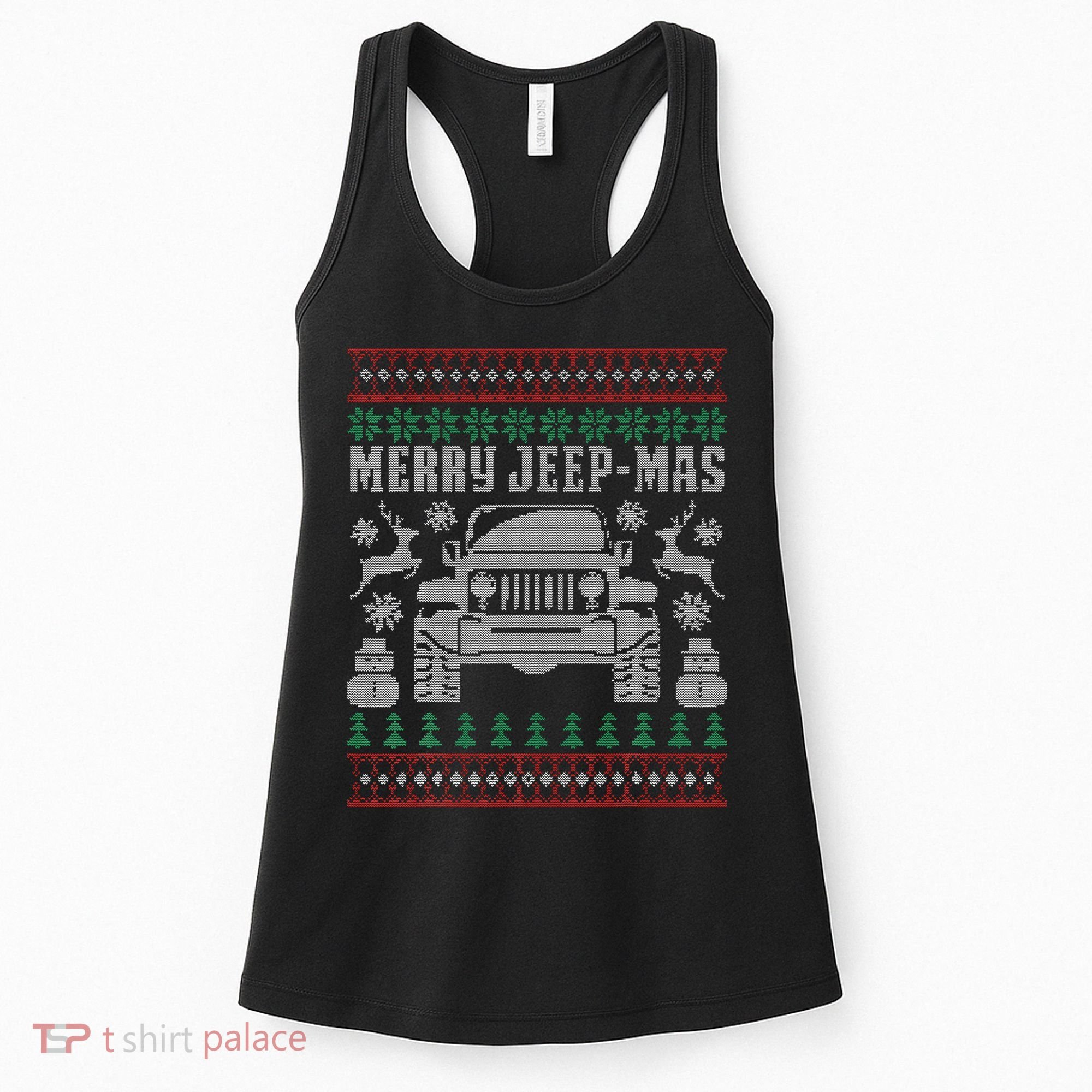 merry jeepmas buffalo plaid christmas xmas Women's Tank Top