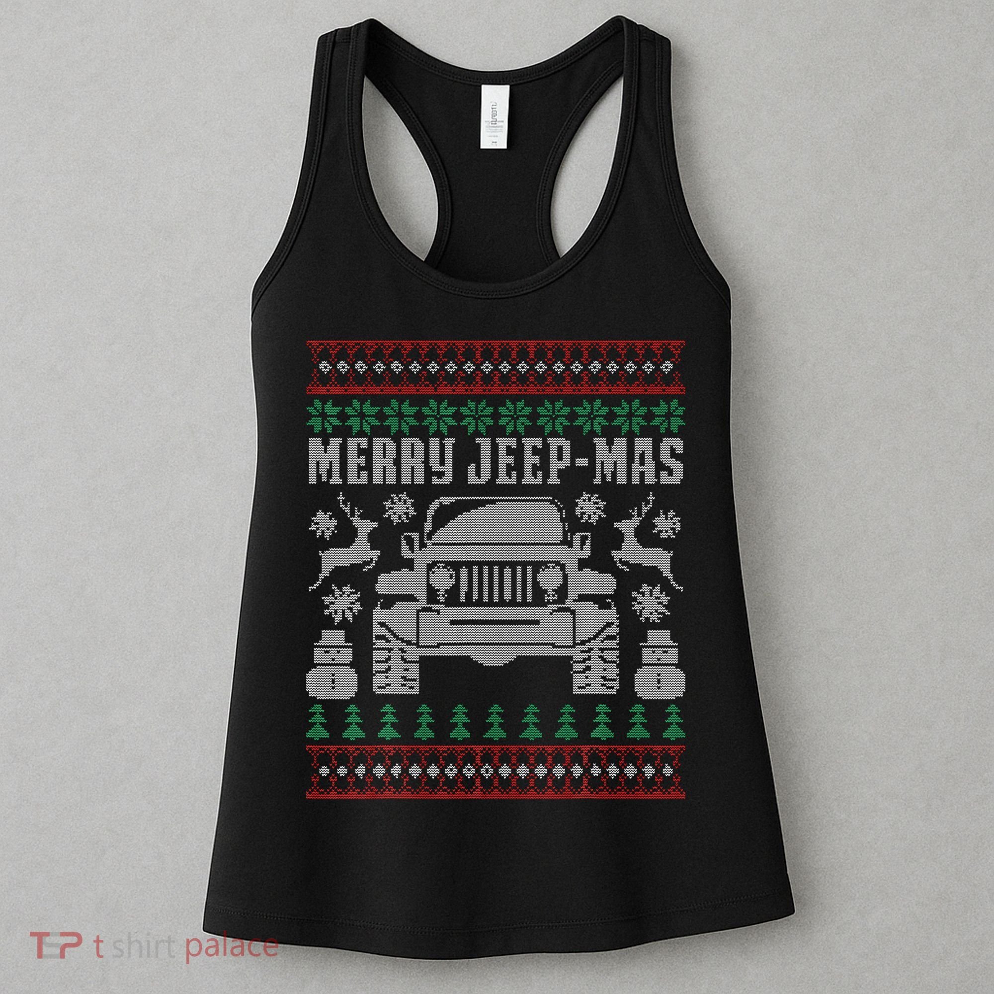 merry jeepmas buffalo plaid christmas xmas Women's Tank Top