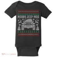 merry jeepmas buffalo plaid christmas xmas Baby Bodysuit thumb 0
