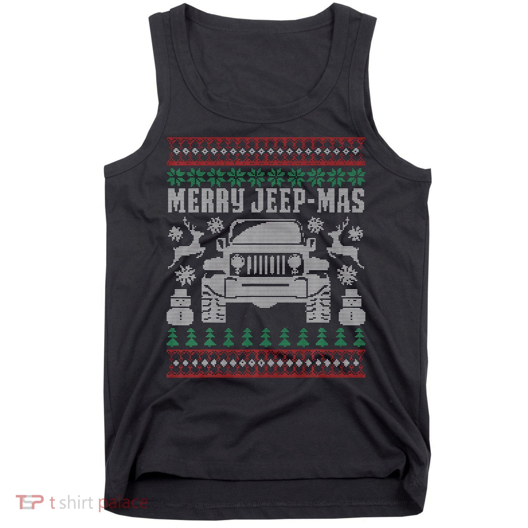 merry jeepmas buffalo plaid christmas xmas Tank Top