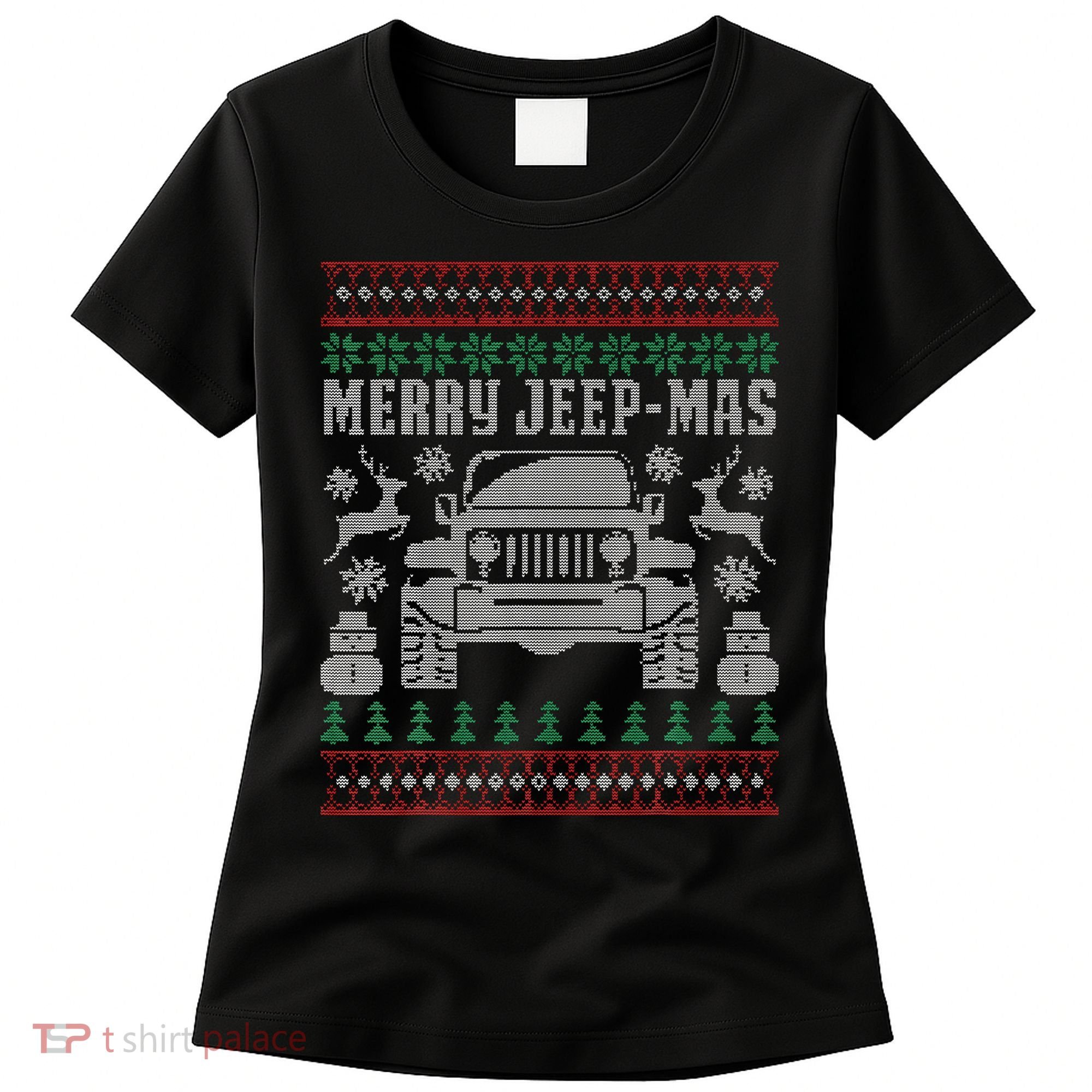 merry jeepmas buffalo plaid christmas xmas Women's T-Shirt