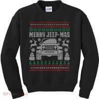 merry jeepmas buffalo plaid christmas xmas Kids Sweatshirt thumb 0
