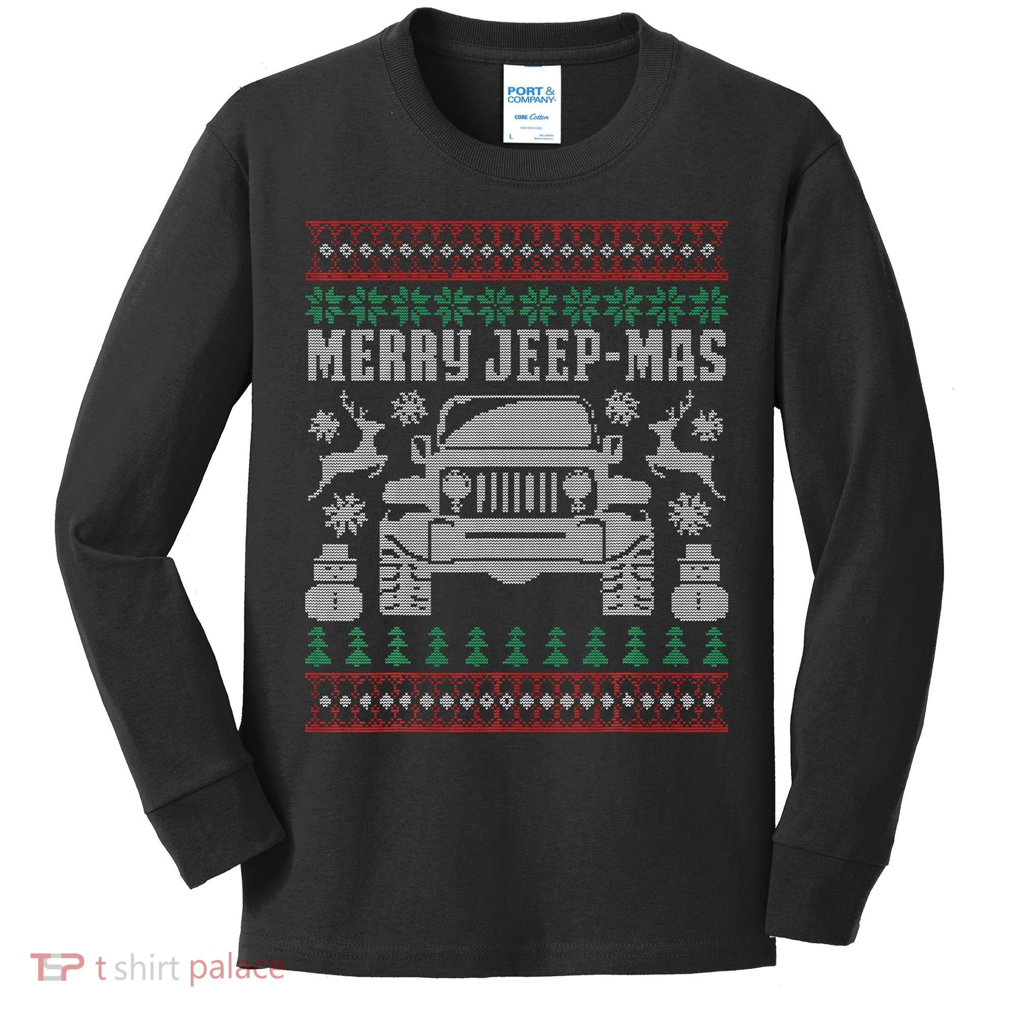 merry jeepmas buffalo plaid christmas xmas Kids Long Sleeve Shirt