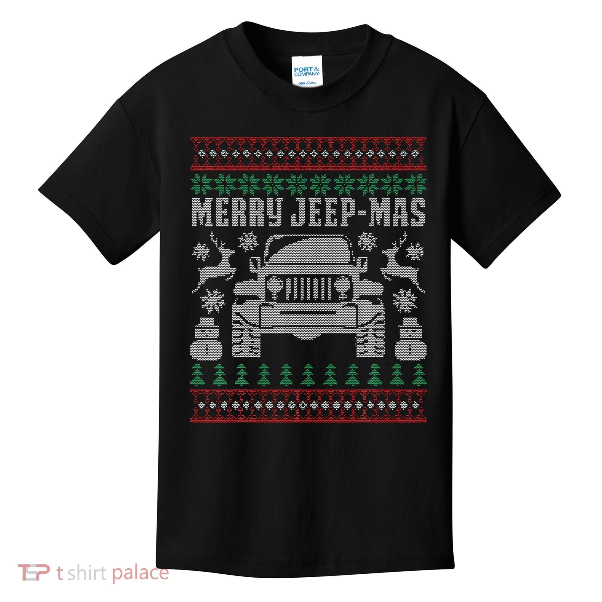 merry jeepmas buffalo plaid christmas xmas Kids T-Shirt