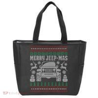 merry jeepmas buffalo plaid christmas xmas Tote Bag thumb 0