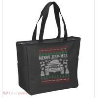 merry jeepmas buffalo plaid christmas xmas Tote Bag thumb 2