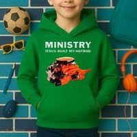 Ministry Jesus Built My Hotrod Kids Hoodie thumb 2