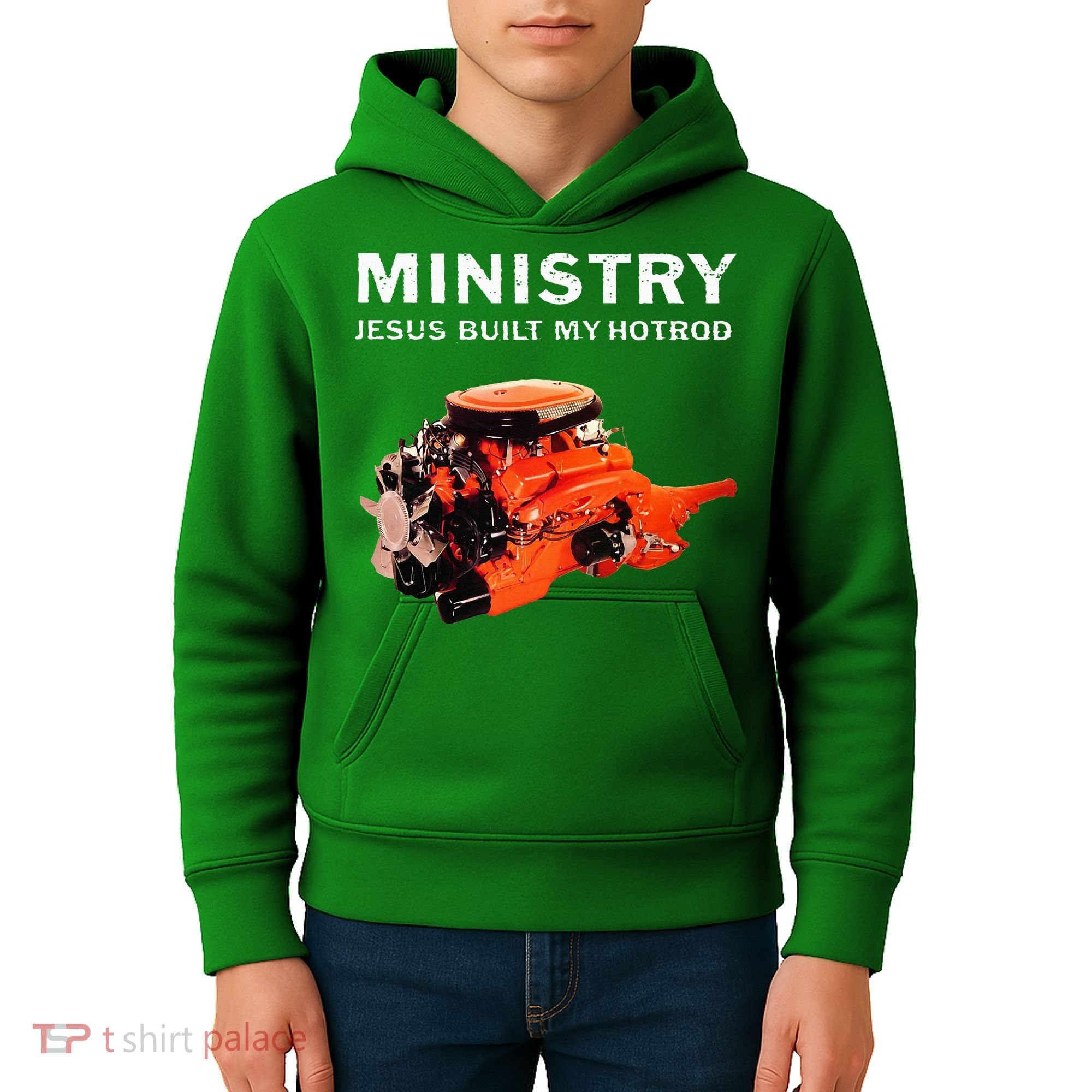 Ministry Jesus Built My Hotrod Kids Hoodie
