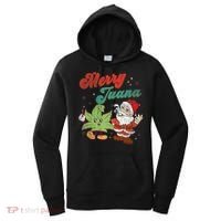 Merry Juana Christmas Funny Santa Smoking Weed Stoner Outfit Women's Hoodie thumb 0
