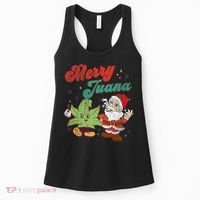 Merry Juana Christmas Funny Santa Smoking Weed Stoner Outfit Women's Tank Top thumb 0