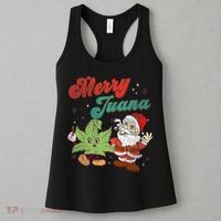 Merry Juana Christmas Funny Santa Smoking Weed Stoner Outfit Women's Tank Top thumb 3