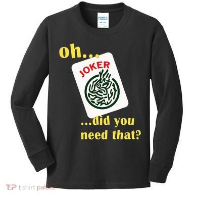 Mahjong Joker Designs Kids Long Sleeve Shirt