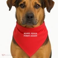 Make Jesus First Again Christian Catholic Faith USA-Made Doggie Bandana thumb 1