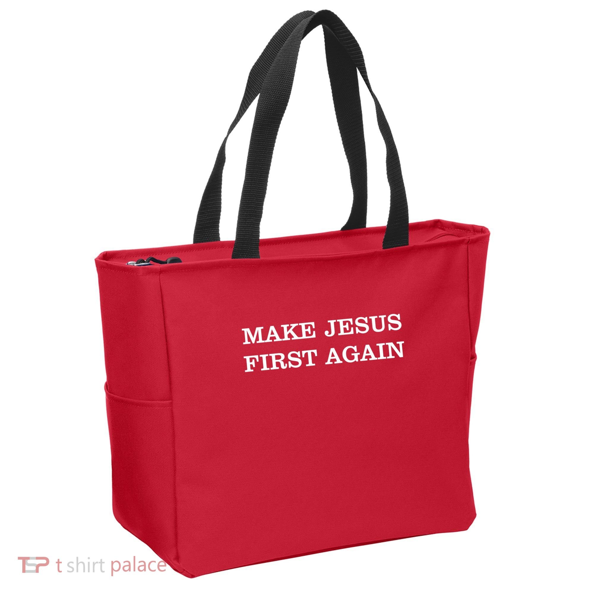 Make Jesus First Again Christian Catholic Faith Tote Bag