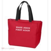 Make Jesus First Again Christian Catholic Faith Tote Bag thumb 3