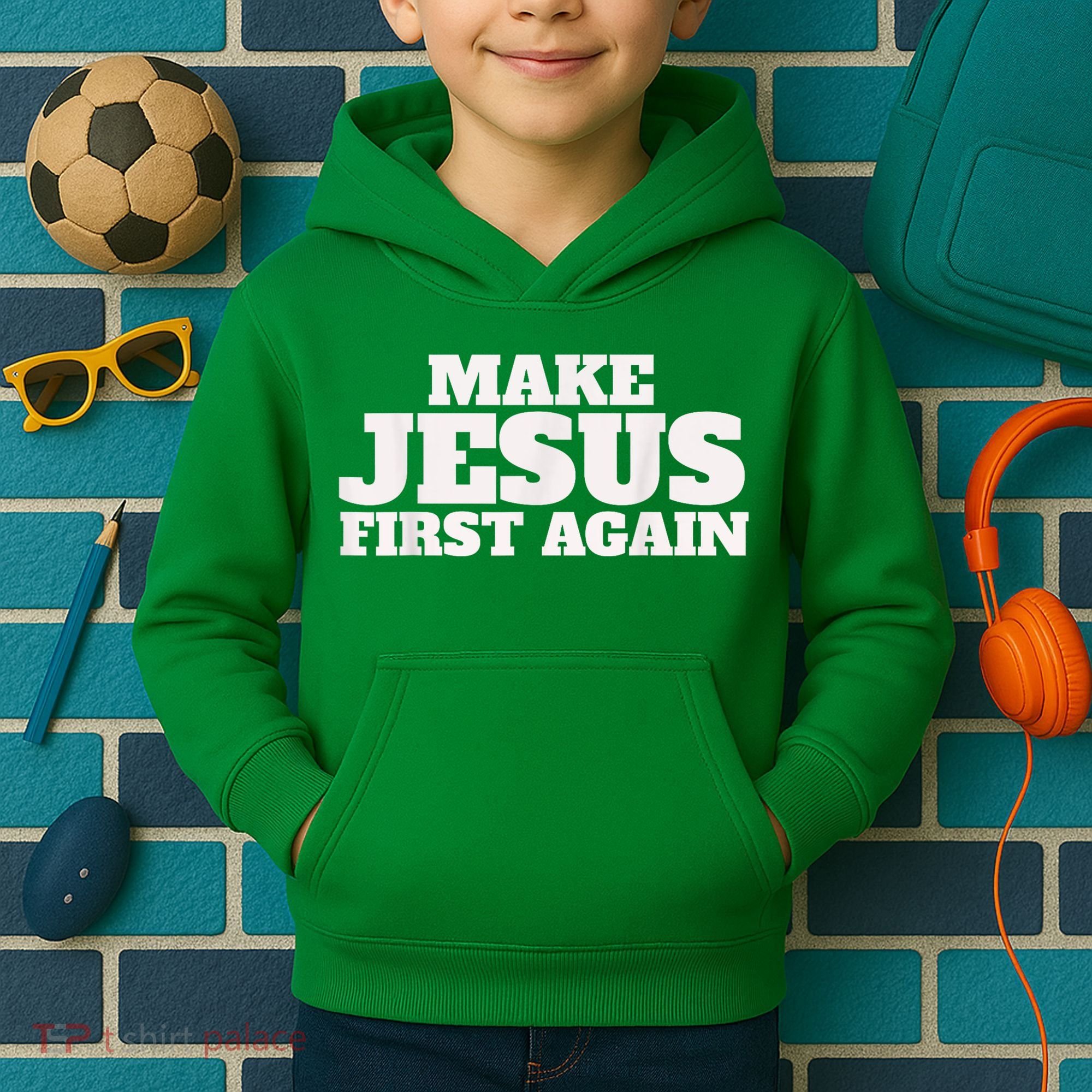 Make Jesus First Again Kids Hoodie