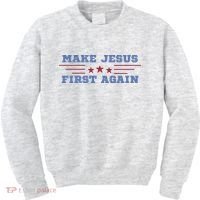 Make Jesus First Again Chrisitan Faith Kids Sweatshirt thumb 0