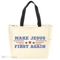 Make Jesus First Again Chrisitan Faith Tote Bag thumb 0