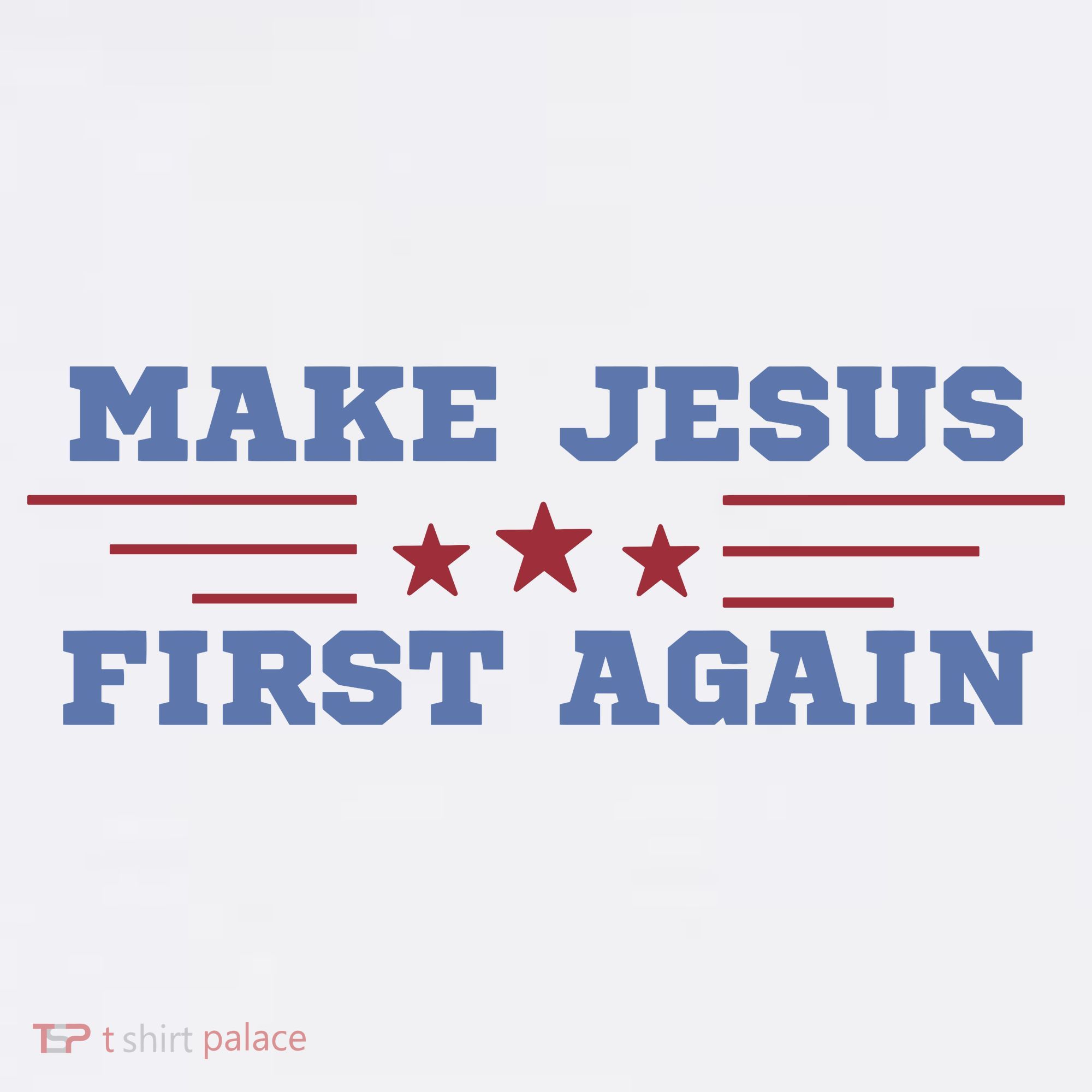 Make Jesus First Again Chrisitan Faith USA-Made Doggie Bandana